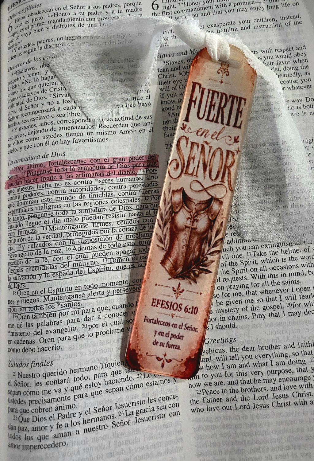 Marcapaginas (bookmark)- Fuerte en el Senor