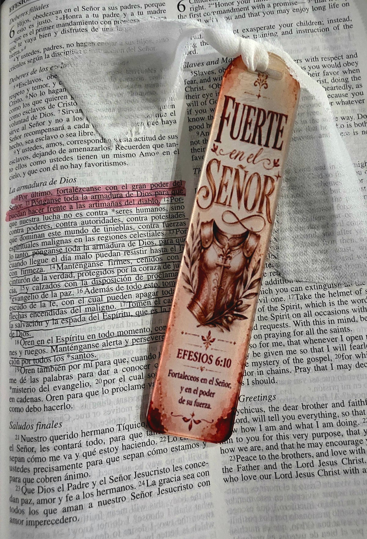 Marcapaginas (bookmark)- Fuerte en el Senor