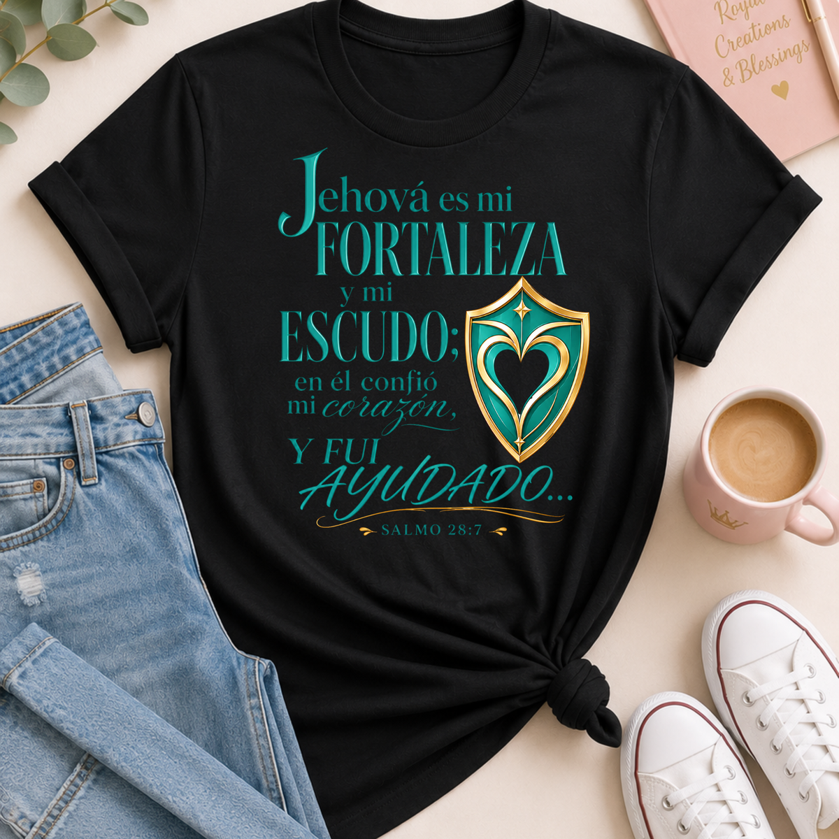 Salmo 28:7 / Psalm 28:7 – Camiseta Cristiana