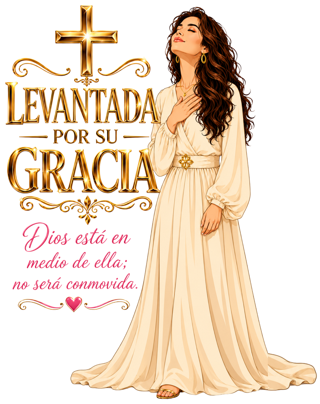 🌸 Levantada por Su Gracia — Colección de Stickers Impermeables.    6/pk