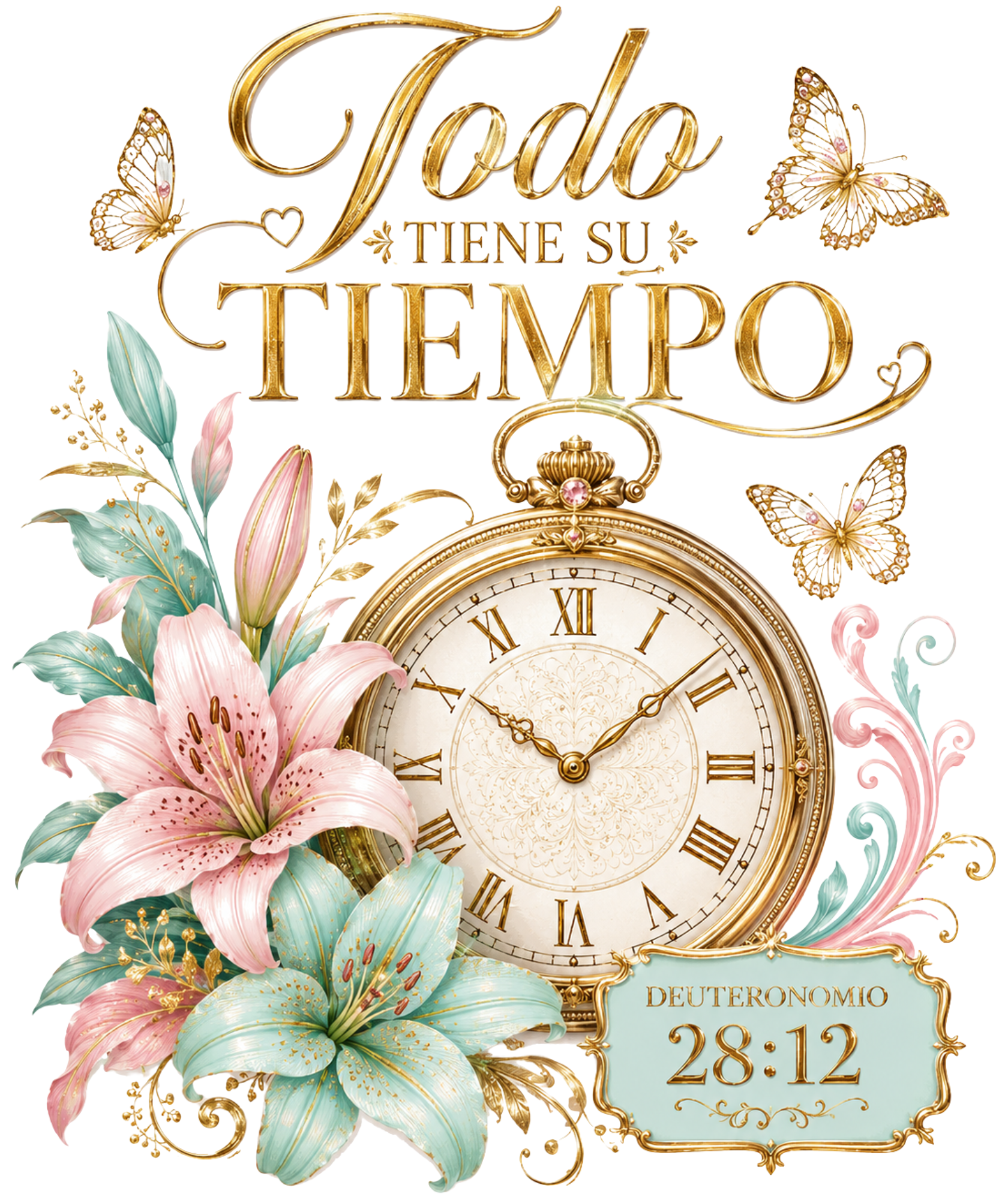 Todo Tiene Su Tiempo — Set de 6 Stickers Impermeables 🌸⏰
