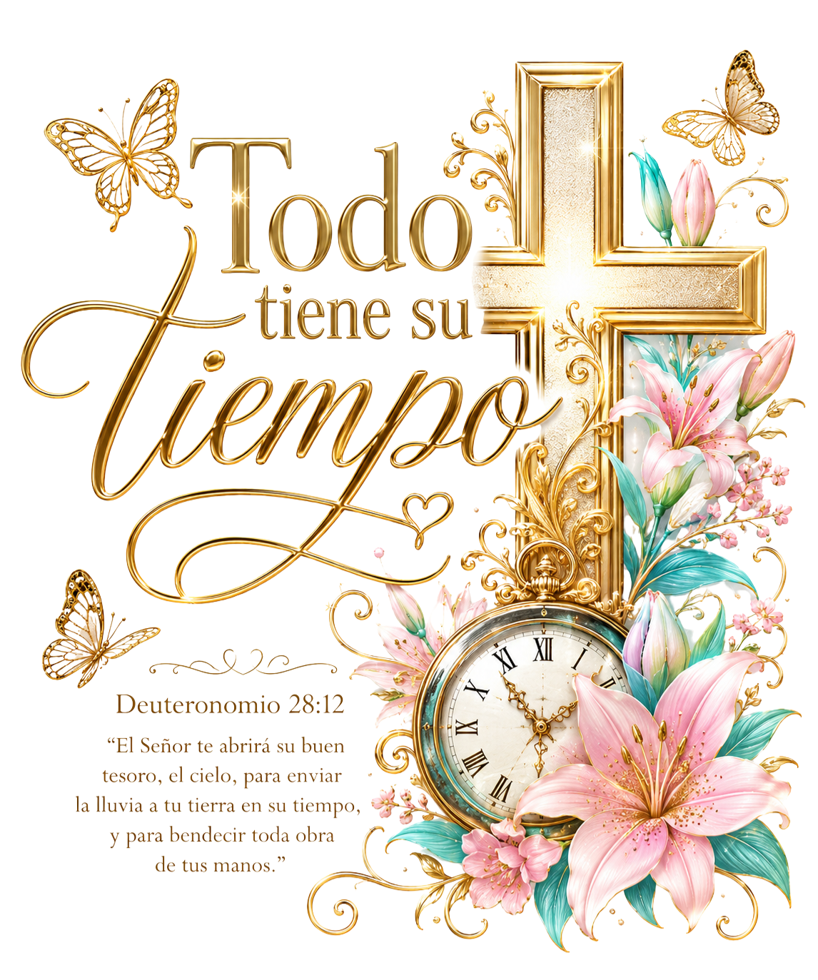 Todo Tiene Su Tiempo — Set de 6 Stickers Impermeables 🌸⏰
